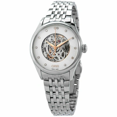 Pre-owned Oris Women's Artelier Watch Automatic Skeleton Dial Bracelet 01 560 7724 4031mb
