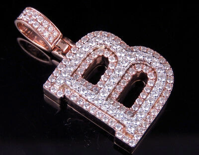 Pre-owned Jewelry Unlimited Custom 3d Letter B Initial Diamond Pendant Charm 10k Two Tone Gold 1.8 Ct 1.5" In G-h