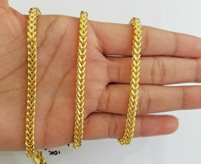 Pre-owned G&d Real 10k Franco Yellow Gold Chain Necklace 4mm 26"