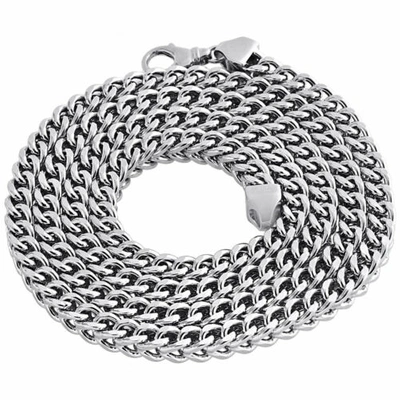 Pre-owned Jfl Diamonds & Timepieces Real 10k White Gold 3d Hollow Franco Box Link Chain 6.75mm Necklace 30-40 Inches