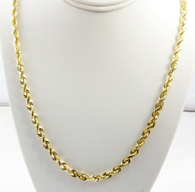 Pre-owned Gd Diamond 50 Gm Solid 14k Gold Yellow Men's Womens Rope Chain Diamond Cut Necklace 22" 6mm