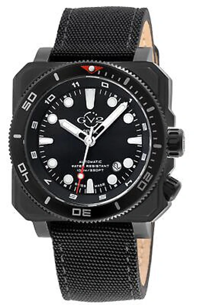 Pre-owned Gv2 By Gevril Men's 4546 Xo Submarine Swiss Automatic Sw200 Black Canvas Watch