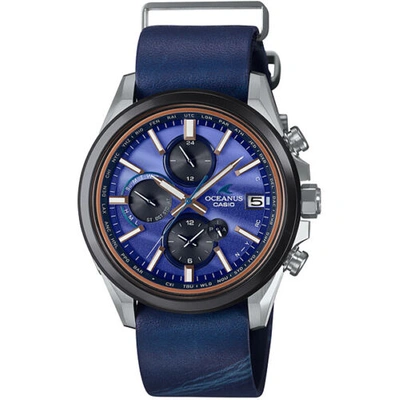 Pre-owned Casio Ocw-t4000ale-2ajr [oceanus Classic Line Japan Indigo Men's Leather Band]