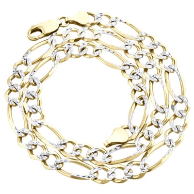 Pre-owned Jfl Diamonds & Timepieces 10k Yellow Gold Solid Diamond Cut Figaro Chain 6.50mm Necklace 16 - 30 Inches