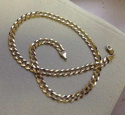 Pre-owned R C I 10k Solid Yellow Gold Comfort Concave Curb Link Chain Necklace 22" 8.2mm 30grams