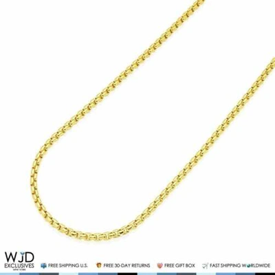 Pre-owned Wjd Exclusives 14k Yellow Gold Unisex 3mm Round Box Chain Necklace 26"