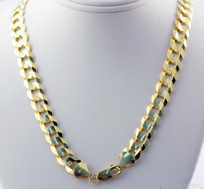 Pre-owned Gd Diamond 9.80mm 24" 66.00gm 14k Solid Yellow Gold Heavy Men's Flat Cuban Necklace Chain In No Stone