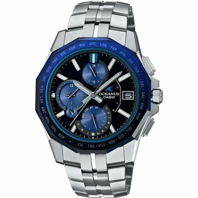 Pre-owned Casio Ocw-s6000-1ajf [oceanus Manta Solar Wave Bluetooth Slim Case Sapphire]