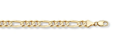Pre-owned Apples Of Gold Jewelry 14k Solid Gold Men's 8mm Figaro Link Bracelet In Yellow