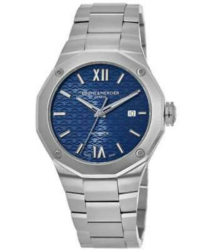 Pre-owned Baume Et Mercier Baume & Mercier Riviera Automatic Blue Dial Steel Men's Watch 10620