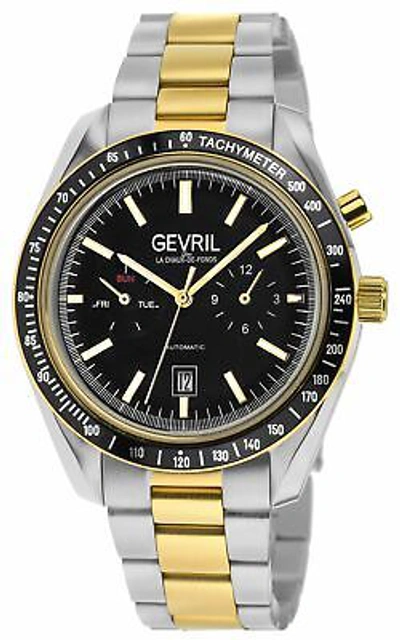 Pre-owned Gevril Men 49006 Lenox Swiss Automatic Multi-function Exhibition Case Back Watch
