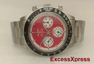 Pre-owned Alpha Brand  Watch Daytona Red Dial Paul Newman Mechanical Chronograph
