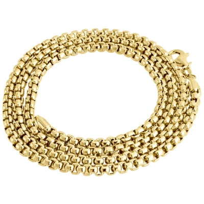Pre-owned Jfl Diamonds & Timepieces Solid 18k Yellow Gold Hollow Round Box Link Chain 3.50mm Necklace 20 - 24 Inches