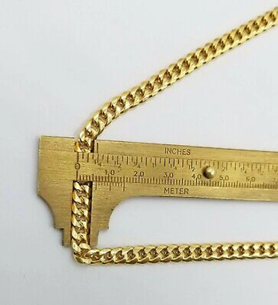Pre-owned Globalwatches10 Real 10k Yellow Gold Chain Miami Cuban Link Necklace 6mm Mens 10kt 22" Box Lock