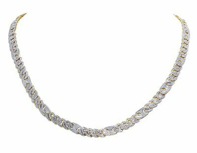 Pre-owned Jewelry Unlimited Diamond Mariner Cuban Choker Chain Necklace 10k Yellow Gold 2 3/4 Ct 21" 6mm In H-i