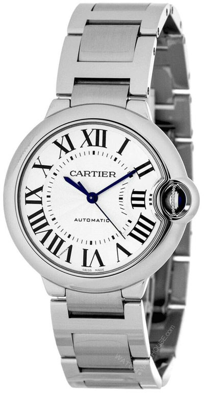 Pre-owned Cartier Ballon Bleu Auto 36mm Slvr Dial Ss Women's Watch Wsbb0048