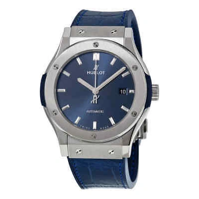 Pre-owned Hublot Classic Fusion Automatic Blue Dial Men's Watch 542.nx.7170.lr