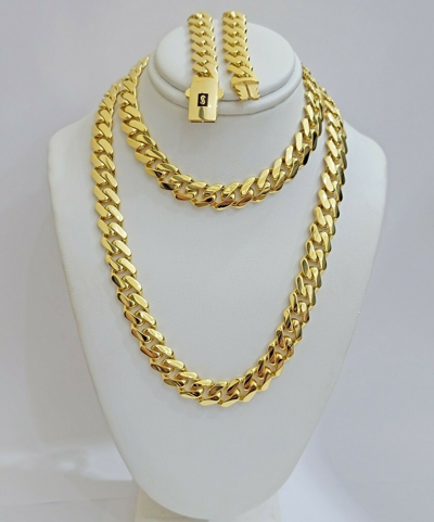 Pre-owned My Elite Jeweler 10k Gold Chain Miami Cuban Royal Link 8.5 Mm 24" Shiny Plain Necklace, Real 10kt In No Stone