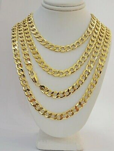 Pre-owned My Elite Jeweler Real 10k Gold Chain Cuban Link 8mm Necklace 20" 22" 24" 26" 28" 30" 10kt Men's In Yellow