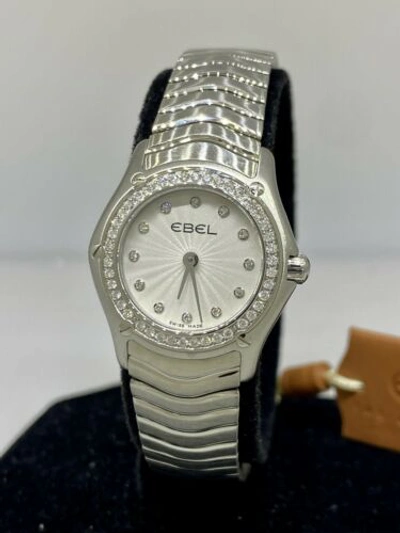 Pre-owned Ebel Wave Stainless Steel Silver Diamond Dial Diamond Bezel Steel Ladies Watch