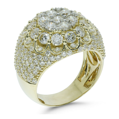 Pre-owned Wholesale Diamonds 10k Yellow Gold 5.30 Carat Mens Real Diamond Engagement Wedding Pinky Ring Band In White