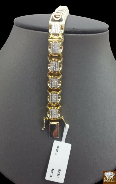 Pre-owned G&d Real 10k Yellow Gold 9 Inch Mens Diamond Tennis Bracelet Uniquely Designed