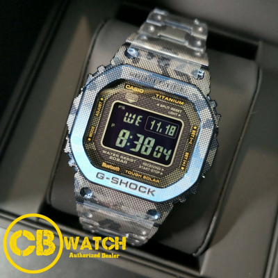 Pre-owned Casio G-shock Limited Edition Titanium Blue Camo Bluetooth Watch Gshock Gmw-b5000tcf-2