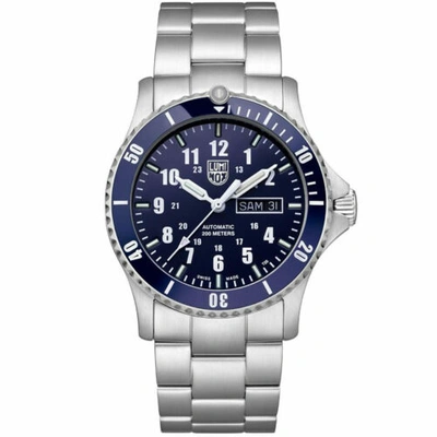 Pre-owned Luminox Men's Watch Sport Timer Automatic Blue Dial Silver Bracelet 0924