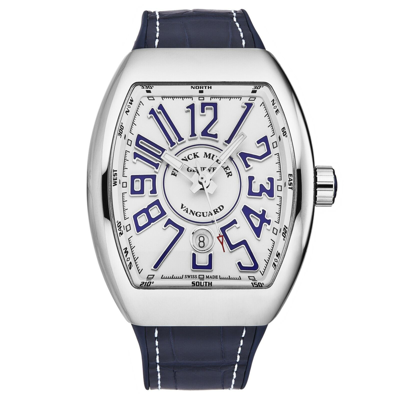 Pre-owned Franck Muller Men's 'vanguard' White Dial Automatic 45scwhtwhtblu-3