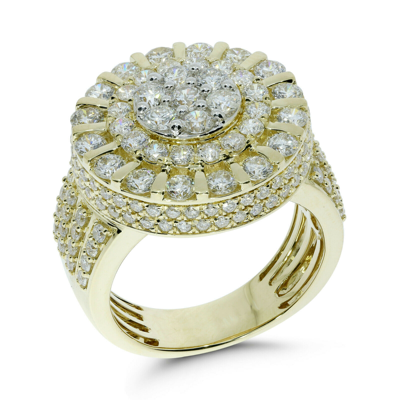 Pre-owned Wholesale Diamonds 10k Yellow Gold 4.25 Carat Mens Real Diamond Engagement Wedding Pinky Ring Band In White