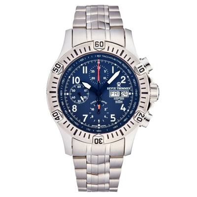 Pre-owned Revue Thommen Men's Airspeed Blue Dial Chronograph Automatic Watch 16071.6125