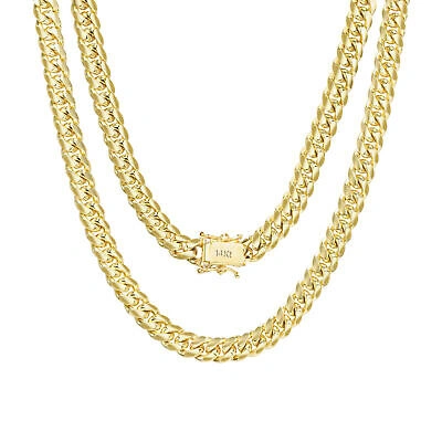 Pre-owned Nuragold 14k Yellow Gold Solid 6mm Mens Miami Cuban Link Chain Necklace Box Clasp 22"