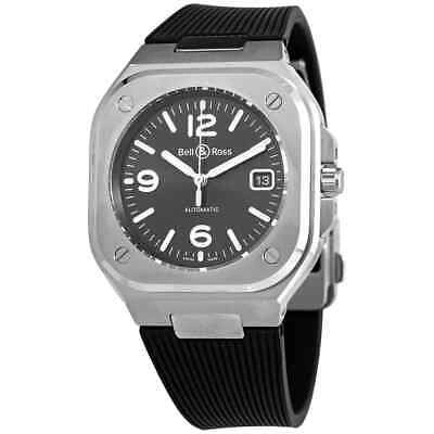 Pre-owned Bell And Ross Br 05 Automatic Grey Dial Men's Watch Br05a-gr-st/srb