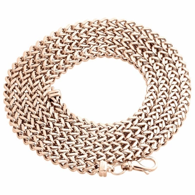 Pre-owned Jfl Diamonds & Timepieces Real 10k Rose Gold 3d Hollow Franco Box Link Chain 4.25mm Necklace 22-30 Inches