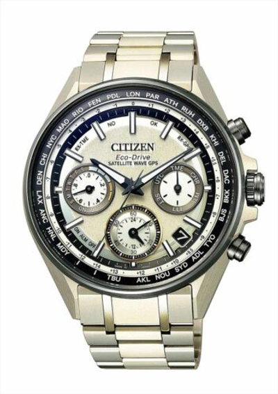 Pre-owned Citizen 2019  Watch Attesa Eco-drive Gps Moon Gold Limited Cc4004-66p Men