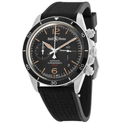 Pre-owned Bell & Ross Bell And Ross Vintage V2-94 Aeronavale Chronograph Automatic Black Dial Men's