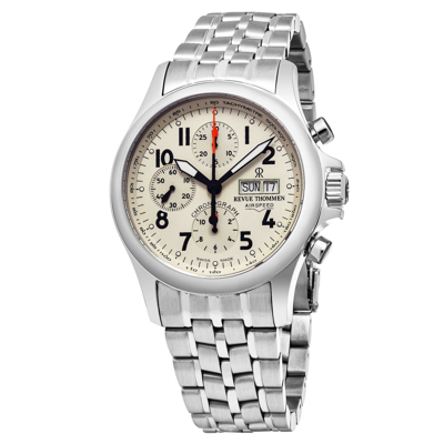 Pre-owned Revue Thommen Pilot White Dial Stainless Steel Swiss Automatic Watch 17081.6138
