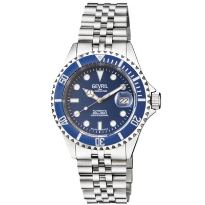 Pre-owned Gevril Men's 4851b Wall Street Swiss Automatic Ceramic Bezel Steel Date Watch