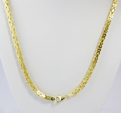 Pre-owned Gd Diamond 40.70 Gm 14k Solid Gold Yellow Men's Women's Byzantine Chain Necklace 20" 3.5mm