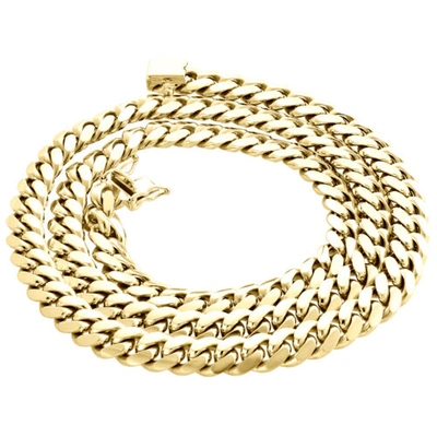 Pre-owned Jfl Diamonds & Timepieces 14k Yellow Gold Solid Miami Cuban Link Chain 8mm Box Clasp Necklace 24-28 Inches