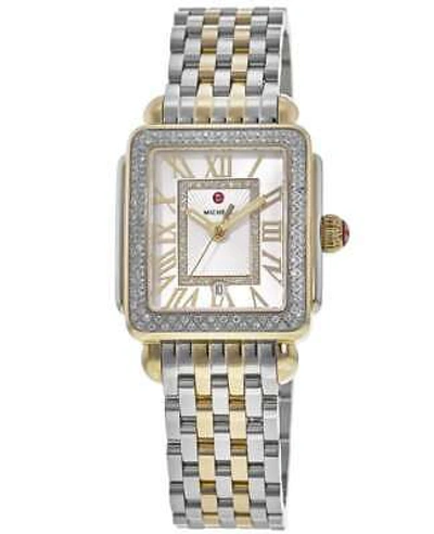 Pre-owned Michele Deco Madison Diamond White Dial Women's Watch Mww06g000002