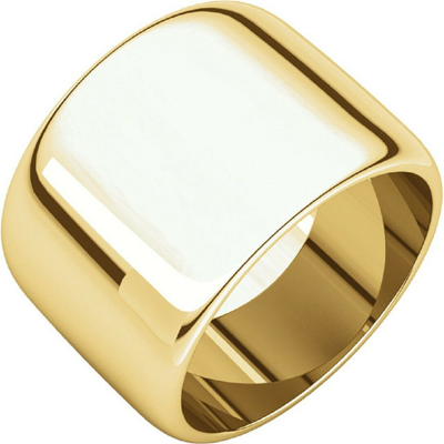 Pre-owned Stuller Inc 14mm Wide Band In 14k Yellow Gold Not Tapered Barrel Band Wide Wedding Ring