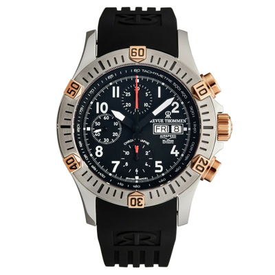 Pre-owned Revue Thommen Men's Airspeed Black Dial Chronograph Automatic Watch 16071.6854