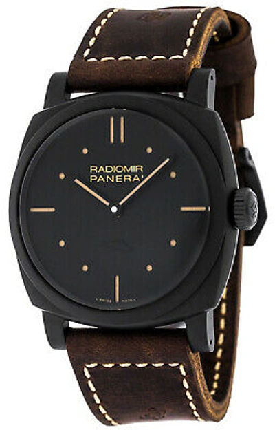 Pre-owned Panerai Radiomir 1940 3 Days Ceramica 48mm Leather Men Watch Pam00577