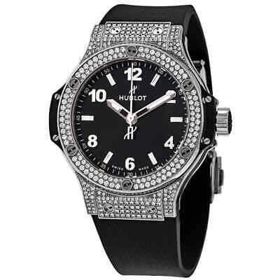 Pre-owned Hublot Big Bang Black Dial Black Rubber Ladies Watch 361.sx.1270.rx.1704