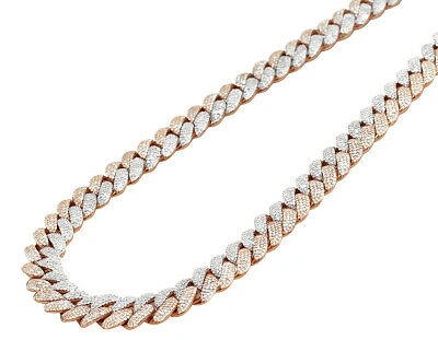 Pre-owned Jewelry Unlimited 10k Tt Rose/white Gold Honeycomb Real Diamond Cuban Chain 17.85ct 10mm 21"