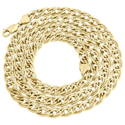 Pre-owned Jfl Diamonds & Timepieces 10k Yellow Gold 7mm Double Cuban Curb Italian Link Chain Necklace 22 - 30 Inch