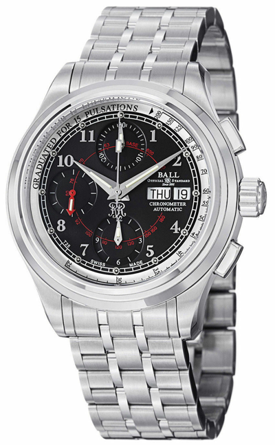 Pre-owned Ball -trainmaster Pulsemeter Chronometer Ball Trainmaster Pulsemeter Chronometer -cm1010d-scj-bk-