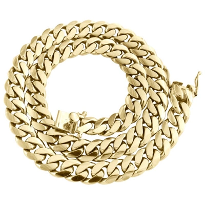 Pre-owned Jfl Diamonds & Timepieces 10k Yellow Gold 12.50mm Solid Miami Cuban Link Chain Box Clasp Necklace 22"- 30"