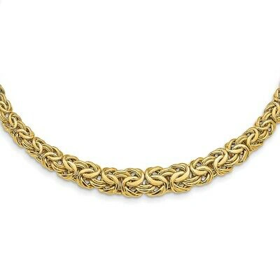 Pre-owned Superdealsforeverything Real 14kt Yellow Gold Graduated Byzantine Necklace